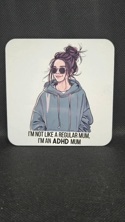 Adhd mum 11oz mug and coaster