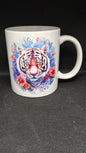 11oz floral tiger mug