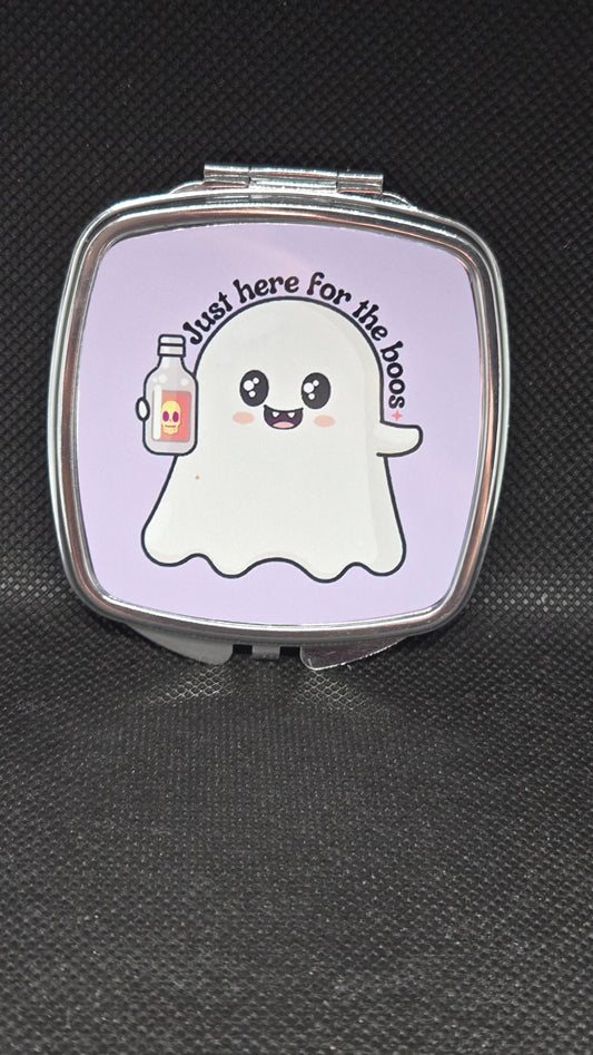 Cute ghost double sided handheld mirror