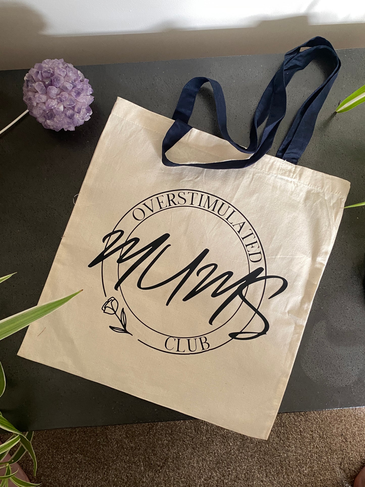 Overstimulated mums club tote bag