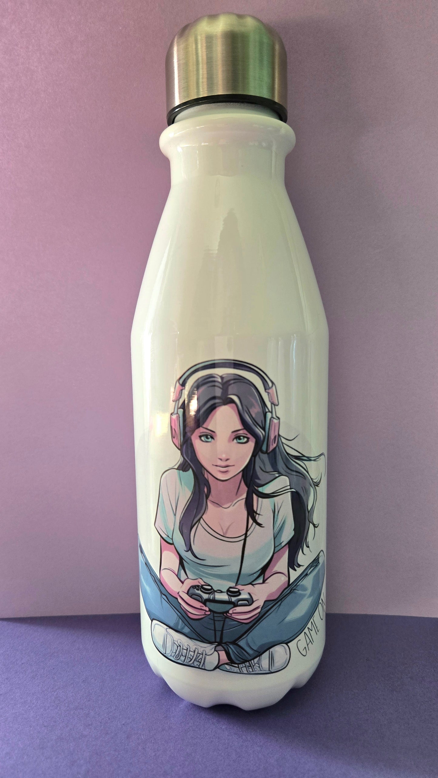 Gamer girl 650ml aluminium bowling bottle