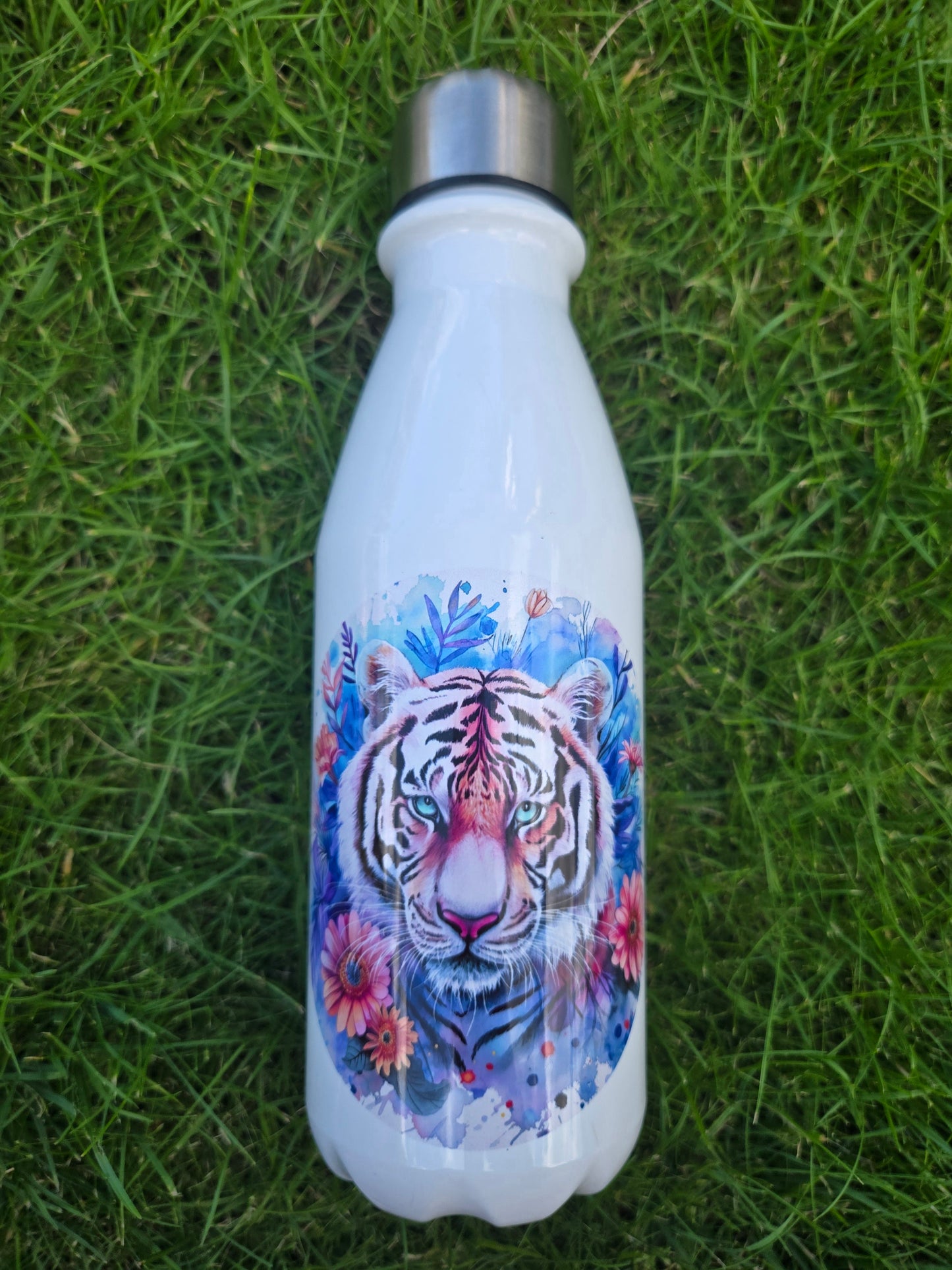 Abstract tiger 650ml aluminium bowling bottle