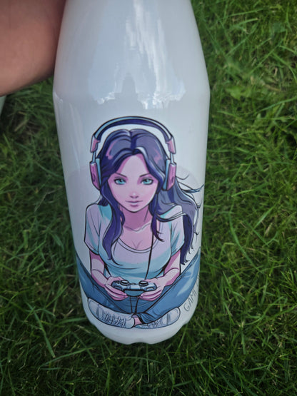 Gamer girl 650ml aluminium bowling bottle