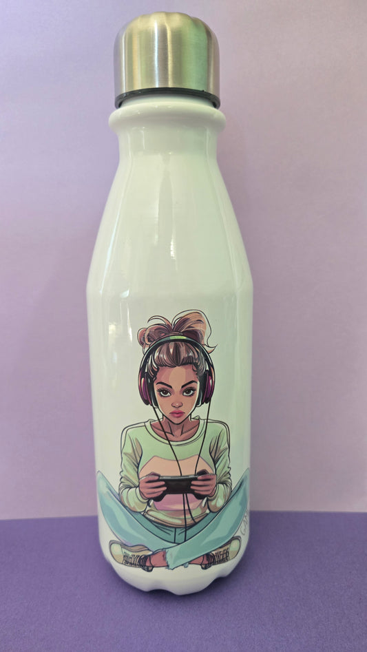 Gamer girl  650ml aluminium bowling bottle