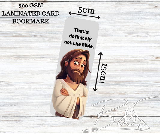 Laminated Card bookmark - that's definitely not the bible!